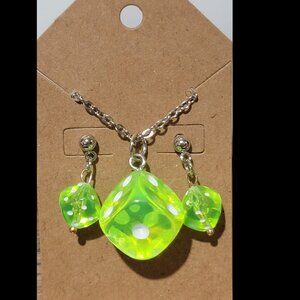 Lime Green Dice Jewelry Set